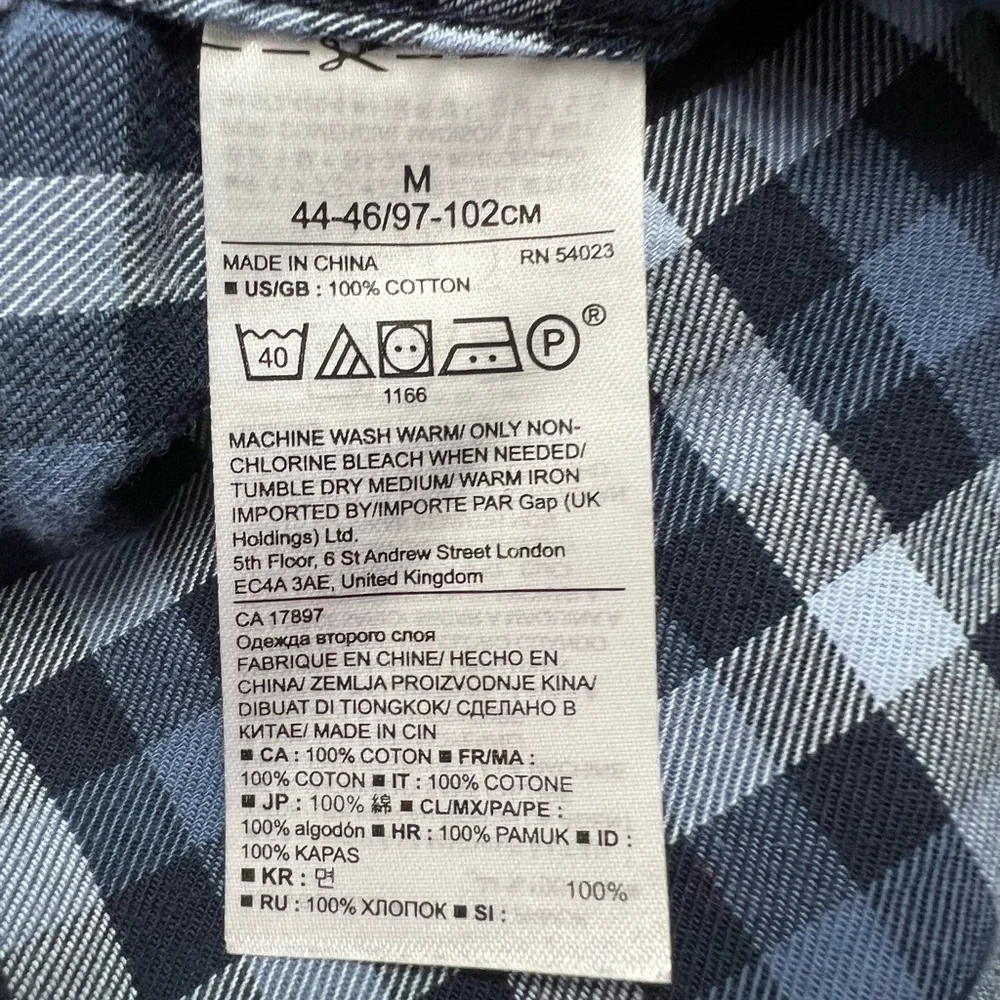 Banana Republic Blue Plaid Lux Flannel Grant Fit Cotton Button Down Fall Winter